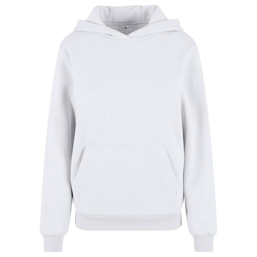Build Your Brand Womens/Ladies Fluffy Hoodie / White